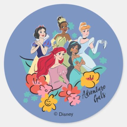 Disney Princess Adventure Gals Classic Round Sticker