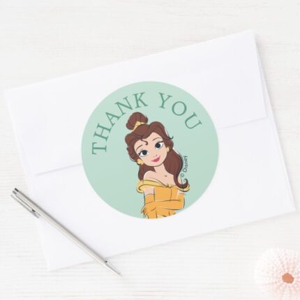 Disney Princess Belle L Girls Birthday Classic Round Sticker