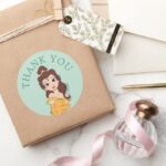 Disney Princess Belle L Girls Birthday Classic Round Sticker