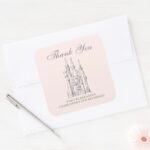 Disney Princess Castle Fairy Tale Thank You Square Sticker