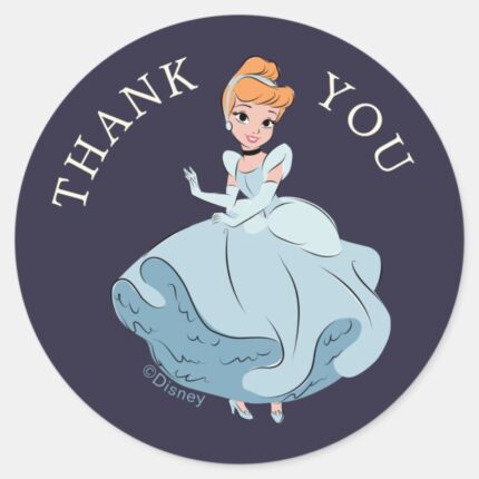 Disney Princess Cinderella L Girls Birthday Classic Round Sticker