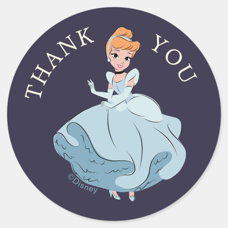 Disney Princess Cinderella L Girls Birthday Classic Round Sticker Disney Princess Cinderella L Girls Birthday Classic Round Sticker