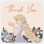 Disney Princess Rapunzel Sweet Sixteen Birthday Square Sticker