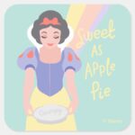 Disney Princess Snow White Sweet As Apple Pie Square Sticker