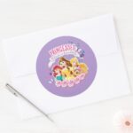 Disney Princess Ariel Belle And Aurora Classic Round Sticker