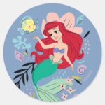 Disney Princess Ariel The Ocean Animals Classic Round Sticker