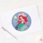 Disney Princess Ariel The Ocean Animals Classic Round Sticker