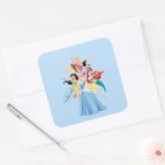 Disney Princess Hands Up In Air Square Sticker
