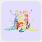 Disney Princess Hands Up With Birds Square Sticker