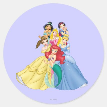Disney Princess Holding Hand To Face Classic Round Sticker