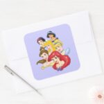 Disney Princess Princesses Portraits Square Sticker
