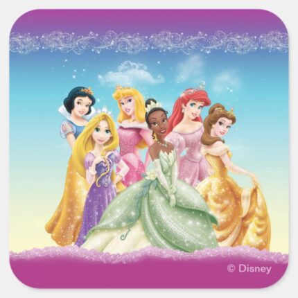 Disney Princess Tiana Featured Center Square Sticker