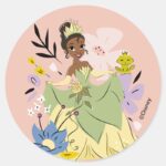 Disney Princess Tiana In The Garden Classic Round Sticker
