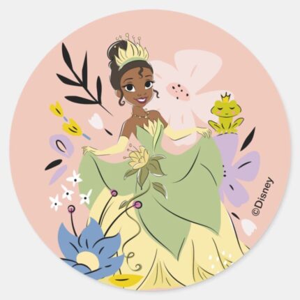 Disney Princess Tiana In The Garden Classic Round Sticker