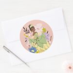 Disney Princess Tiana In The Garden Classic Round Sticker