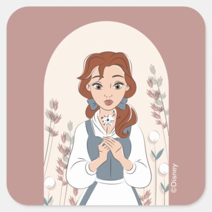 Disney Belle In The Garden Square Sticker