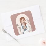 Disney Belle In The Garden Square Sticker