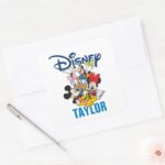 Disney Mickey Friends Family Vacation Square Sticker