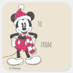 Disney Vintage Mickey Festive Fun Square Sticker