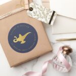 Disneys Aladdin Wedding Address Classic Round Sticker