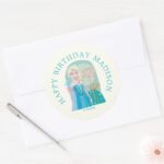 Disneys Elsa From Frozen Girls Birthday Classic Round Sticker