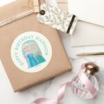 Disneys Elsa From Frozen Girls Birthday Classic Round Sticker