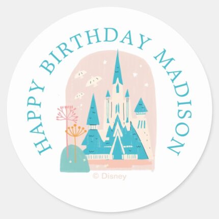 Disneys Frozen Arendelle Castle Girls Birthday Classic Round Sticker