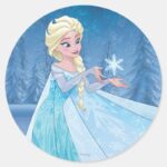 Disneys Frozen Elsa Let It Go Classic Round Sticker
