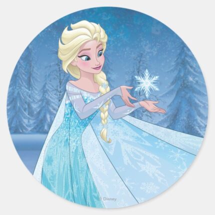 Disneys Frozen Elsa Let It Go Classic Round Sticker
