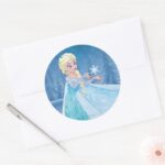 Disneys Frozen Elsa Let It Go Classic Round Sticker