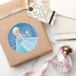 Disneys Frozen Elsa Let It Go Classic Round Sticker