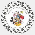 Disneys Mickey And Friends Baby Shower Classic Round Sticker