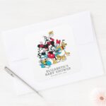 Disneys Mickey And Friends Baby Shower Square Sticker
