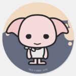Dobby Cartoon Character Art Classic Round Sticker