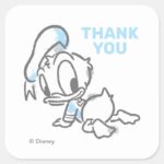 Donald Duck Baby Shower Thank You Square Sticker