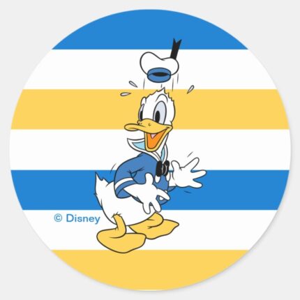 Donald Duck Surprise Classic Round Sticker