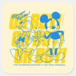Donald Duck Mickey Fist Bump Oh Boy Square Sticker