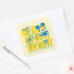 Donald Duck Mickey Fist Bump Oh Boy Square Sticker