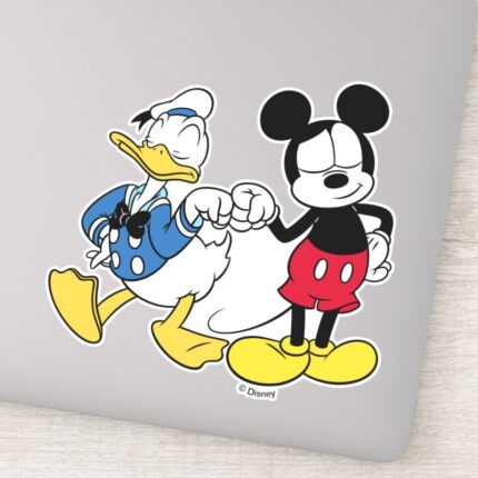 Donald Duck Mickey Fist Bump Sticker