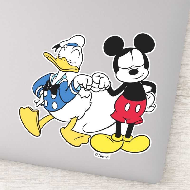 Donald Duck Mickey Fist Bump Sticker