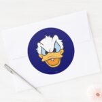 Donald Duck Angry Face Closeup Classic Round Sticker