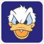 Donald Duck Angry Face Square Sticker
