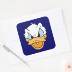 Donald Duck Angry Face Square Sticker