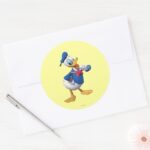 Donald Duck Arm Up Classic Round Sticker