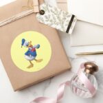 Donald Duck Arm Up Classic Round Sticker