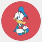 Donald Duck Arms Crossed Classic Round Sticker