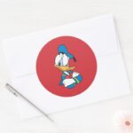 Donald Duck Arms Crossed Classic Round Sticker