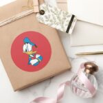 Donald Duck Arms Crossed Classic Round Sticker