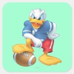 Donald Duck Football Square Sticker