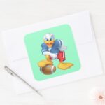 Donald Duck Football Square Sticker